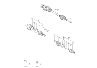 Drive shaft, for 6 speed manual gearbox front 4motion+, CCZB, CCZD
