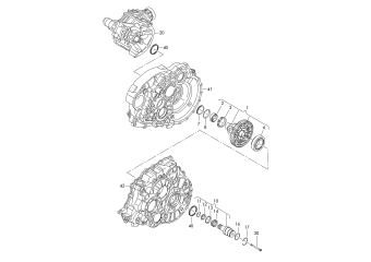 Differential, stub shaft, 6-speed manual transmission, for four-wheel drive LMU, LMV, LMX, MXB, NGF, NGH
