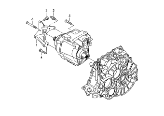 Transmission securing parts, final drive gearbox, for 6 speed manual gearbox front LMX, LMV, LMU, MXB, NGF, NGH