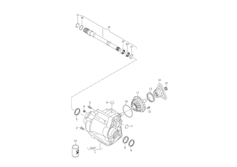 Final drive gearbox, flanged shaft, 6-speed automatic gearbox for, four-wheel drive JVZ, MKD, MYZ, QNR, QNS, QNU