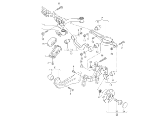 Wishbone, axle guide, wheel bearing housing rear fr.wheel drv