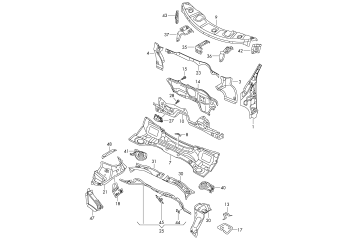 Cross panel, wheel housing, a-pillar front, front, lower