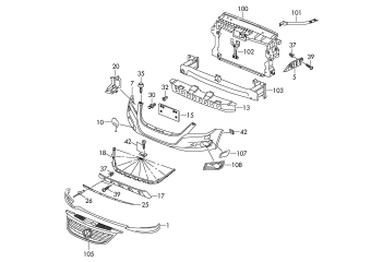 Bumper cover front PR-2JC, 2JR, 2JK, 2JX, 2JY