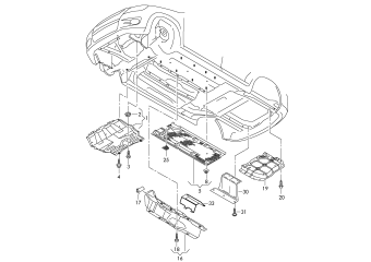 Underbody trim, noise insulation, heat shield