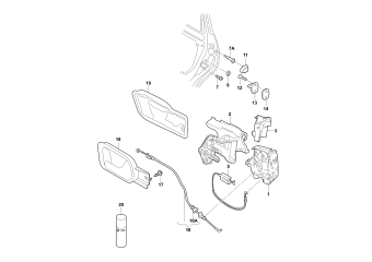 Door lock, inner actuator front