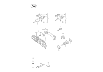 Key, door handle, exterior, lock cylinder sets front, 30.05.2016 and after