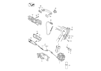 Door lock, inner actuator, door handle, exterior rear