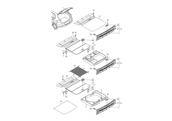 Luggage comp. floor covering, cover for lock carrier
