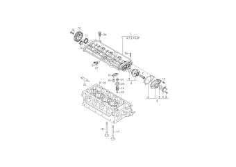 Camshaft, valves 2.0 ltr. diesel eng.+, CUVC, CUVE, CUWA