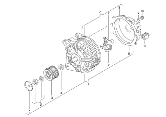 Alternator and single parts