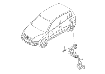 Sensor for headlight range, control level sensor for vehicles with electronically controlled damping rear