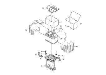 Battery, battery mounting, battery protection cover for vehicles without start-stop operation PR-7L3