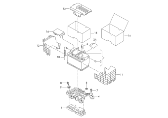 Battery, battery mounting, battery protection cover for vehicles with start stop operation or recuperation (energy recycling) PR-7L6, 7L7