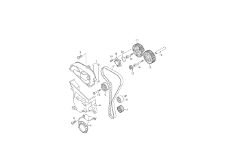 Toothed belt, toothed belt guard 1.4ltr. petrol eng.+, CZDA, CZDB