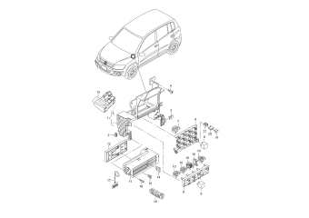 Relay plate and relays, fasteners, fuse socket