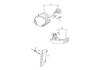 Halogen fog lamp, turn signal indicator, peripheral light, side marker light