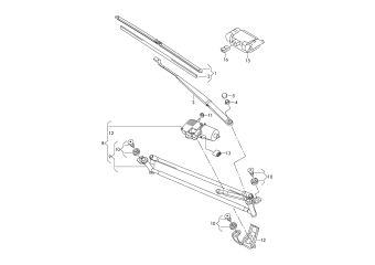 Windshield wiper, window wiper mounting with wiper motor, rain sensor