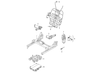 Electric parts for seat and backrest adjustment