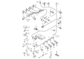 Wiring set for engine, wiring harness for injectors CAWB, CAWA, CCZB, CCZD, CCTA, CCZC