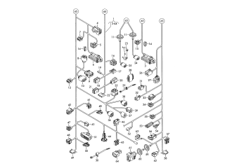 Central wiring set area:, b-pillar, rear lid