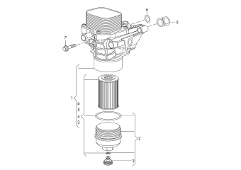 Oil filter, oil filter bracket 2.0 ltr. diesel eng.+, CUVC, CUVE, CUWA