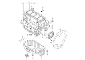 Crankcase housing, oil sump 1.4ltr. petr. engine