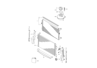 Cooler for coolant, additional cooler for coolant, reservoir 1.4ltr. petrol eng.+, CZDB, CZDA