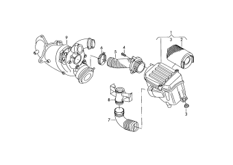 Air filter with connecting, parts 1.4ltr. petrol eng.+, PR-TU0