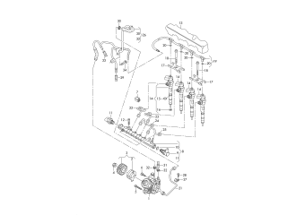 High pressure pump, fuel rail, injector unit 2.0 ltr. diesel eng.+, RP-T0N