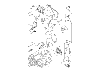 Vacuum system, intake system, activated carbon filter system 3.0ltr. petrol engine
