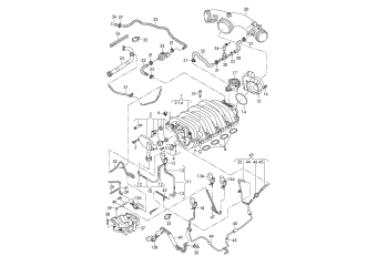 Intake system, throttle valve adapter 4.2 ltr. petrol engine