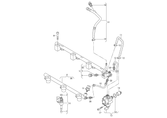 Fuel rail, fuel pump 3.6ltr. petrol engine