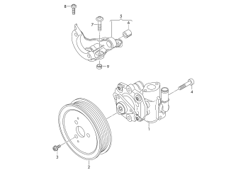 Vane pump for power steering 3.0ltr. 6-cylinder+, diesel engine+, CJMA, CRCA, CNRB, CVWA, CVVA