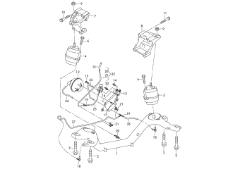 Securing parts for engine for vehicles with start stop operation and recuperation (energy recycling) 3.0ltr. 6-cylinder+, diesel engine+, CJMA, CRCA, CRCD, CVVA, CVWA+, PR-7L7, 7L8