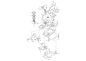 Fuel tank with attachments petrol Engine