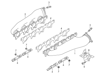 Exhaust manifolds 4.2 ltr. 8-cylinder+, petrol engine+, CGNA