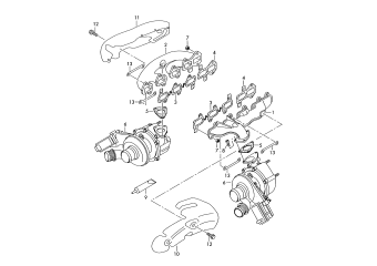 Exhaust manifolds 4.2 ltr. 8-cylinder+, diesel engine+, CKDA