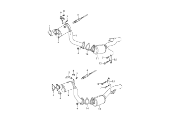 Exhaust pipe with catalyst, front silencer 3.0ltr., hybrid 6-cylinder+, petrol engine+, CGEA, CGFA