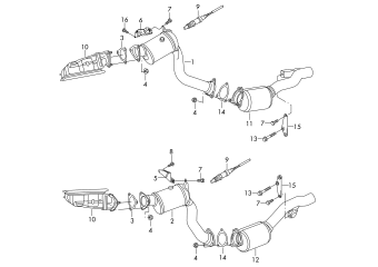 Exhaust pipe with catalyst, front silencer 3.0ltr. 6-cylinder+, petrol engine+, CJTA, CYJA