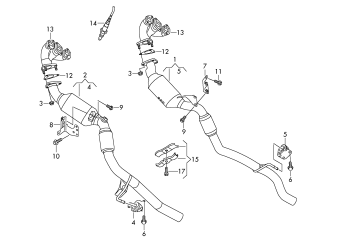 Exhaust pipe with catalyst 3.6ltr. 6-cylinder+, petrol engine+, CGRA, CMTA