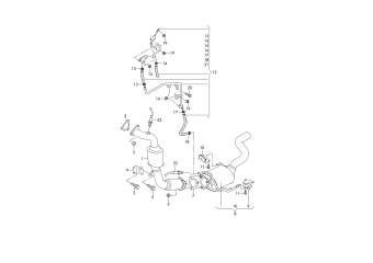 Exhaust pipe with catalyst 3.0ltr. 6-cylinder+, diesel engine+, PR-7HI, 7MJ