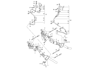 Exhaust pipe with catalyst and particulate filter 4.2 ltr. 8-cylinder+, diesel engine+, PR-7MG, 7MJ