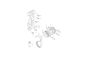 A/c compressor, connecting and mounting parts for compressor 3.6ltr. 6-cylinder+, petrol engine