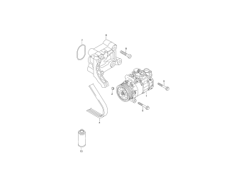 A/c compressor, connecting and mounting parts for compressor, before 29.05.2016, 3.0ltr. 6-cylinder+, diesel engine