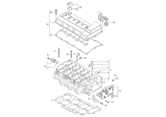 Cylinder head, cylinder head cover 3.6ltr. petrol engine+, CGRA