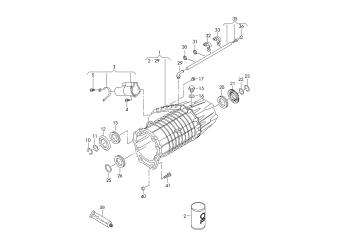 Transfer box with electric locking centre, differential with reduction stage PR-1Y1