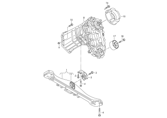 Attachment fasteners for transfer gearbox with selflocking centre differential PR-1Y0