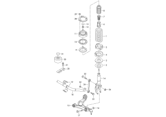 Coil spring, anti-roll bar, shock absorbers front PR-1BA, 1BB, 1BE, 1BW
