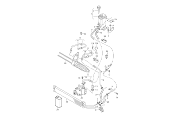 Oil container and connection parts, hoses for power steering 3.0ltr. diesel engine+, CJMA, CNRB, CRCA, CRCD, CVVA, CVWA