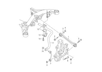Track rod, coupling rod, anti-roll bar rear